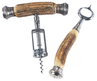 Stag Antler and Sterling Bottle Opener and Corkscrew