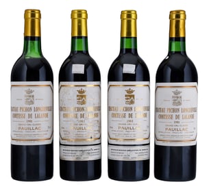 Four Bottles 1981 Chateau Pinchon Longueville Comtesse de Lalande
