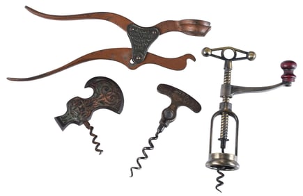 Three Unique Antique Corkscrews