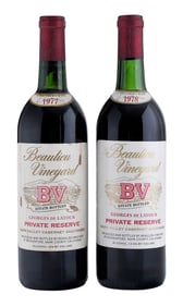 Two Bottles 1977 and 1978 BV Georges de Latour Private Reserve