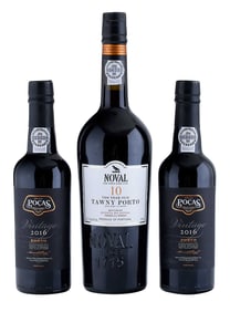 Two Demi-Bottles 2016 Pocas Junior & One Bottle Quinto do Noval 10 Year Tawny Port