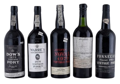 Five Bottles Assorted 1963-1977 Vintage Port