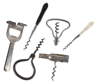 Six Antique Pocket Corkscrews