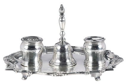 George II English Silver Inkstand, John Luff