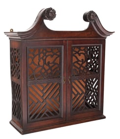 Irish George II Carved Mahogany Hanging Cabinet
