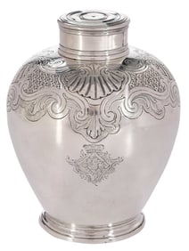 George II English Silver Tea Caddy, Edward Feline