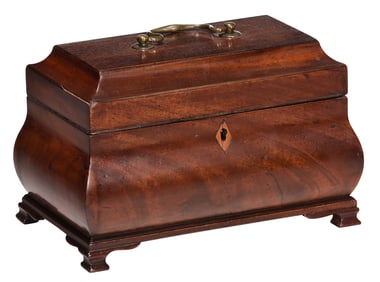 Georgian Mahogany Bombe Form Tea Caddy