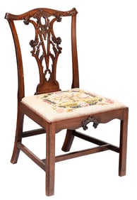 Unusual Finely Carved George III Mahogany Side Chair