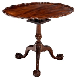 Chippendale Carved Mahogany Pie Crust Tea Table