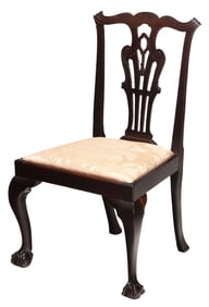 George III Mahogany Carved Mahogany Tassel Back Side Chair