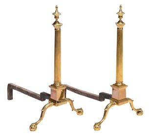 Fine Pair of Philadelphia Chippendale Andirons, Attributed to Daniel King