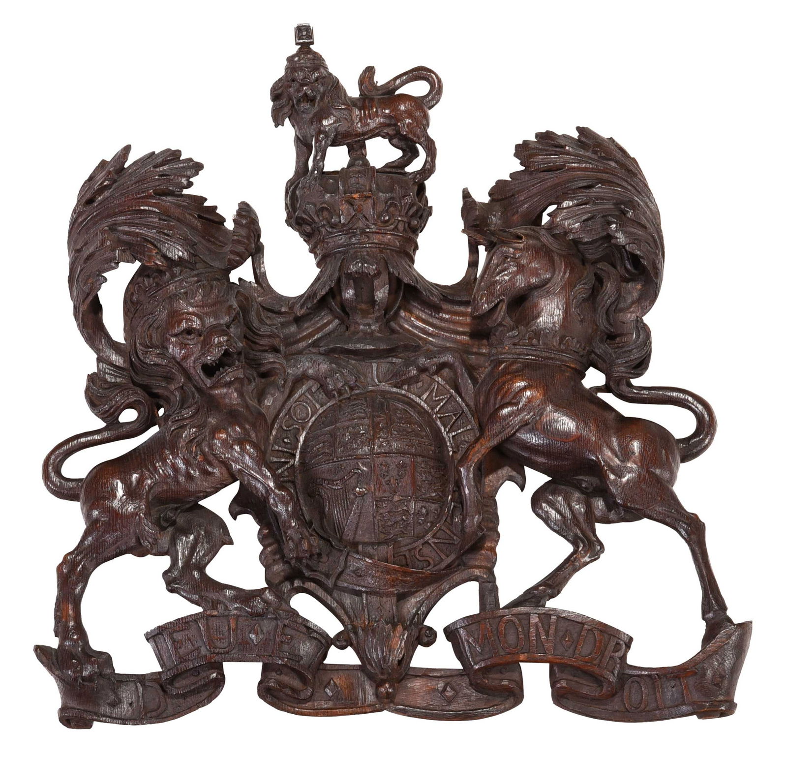 Carved Oak Royal Coat of Arms, Charles I (1 of 11)