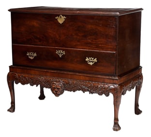 Fine Irish George II Carved Mahogany Chest on Stand