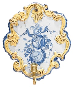 Dutch Delft Polychrome Wall Sconce