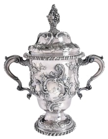 George II English Silver Cup and Cover