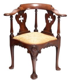 George II Carved Mahogany Writing Chair