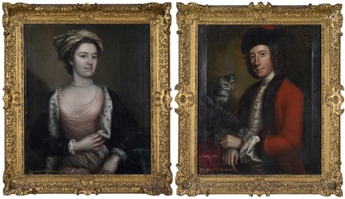 A Pair of British School Portraits, Berkeley Family History