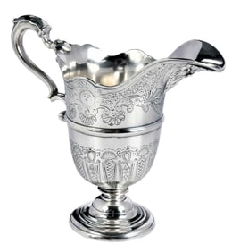 Large George II Irish Silver Creamer, John Hamilton