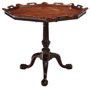 George II Carved Mahogany Tilt Top Tea Table