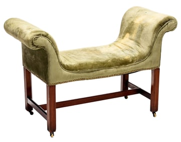 George III Mahogany Serpentine Window Bench