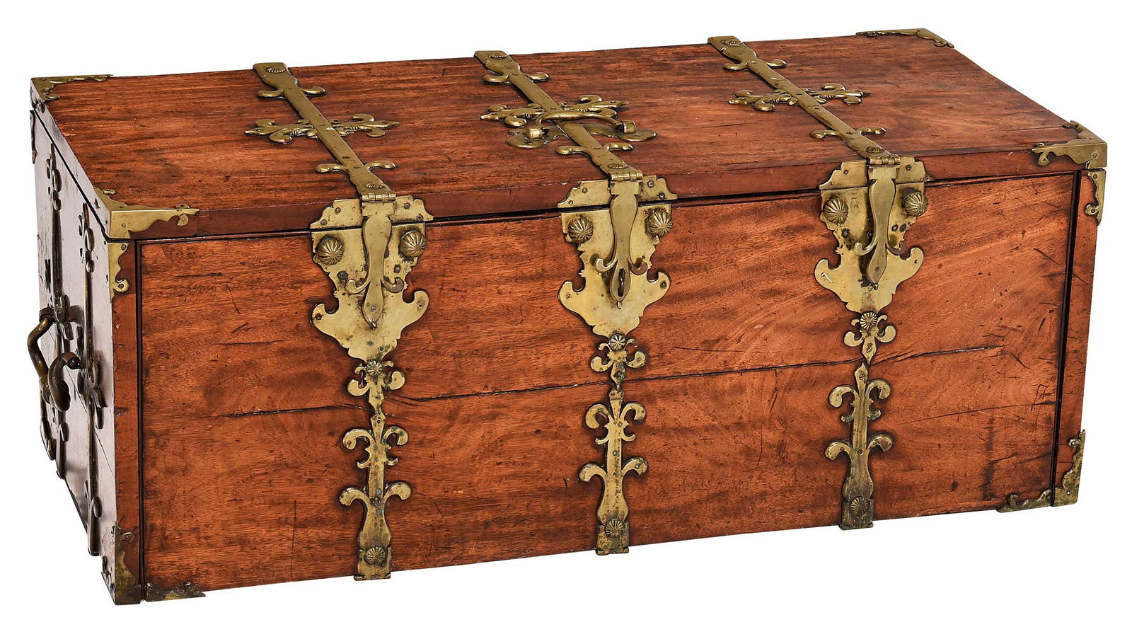 Fine William and Mary Brass Mounted Mahogany Strongbox (1 of 19)