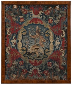 Large French Framed Petit Point Needlework Panel