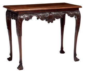 Fine Irish George II Carved Mahogany Side Table