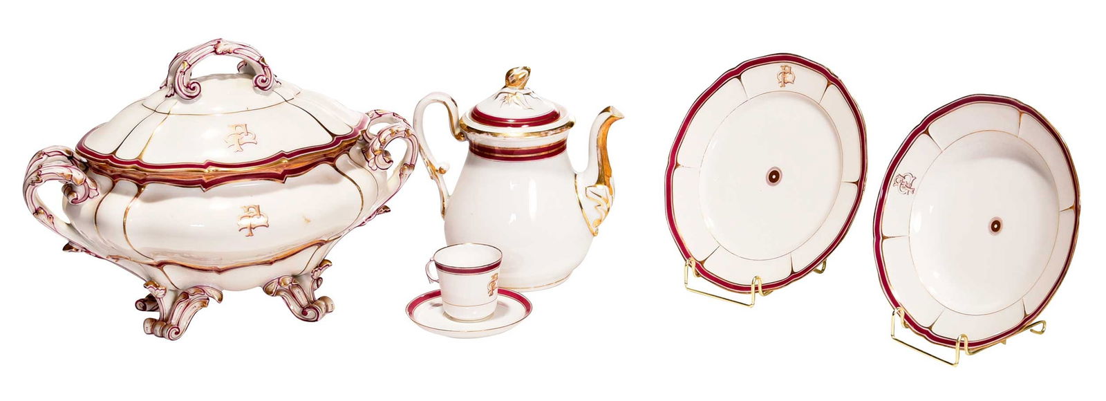 58 Piece Ch. Pillivuyt & Cie. Monogrammed Porcelain Table Service (1 of 14)