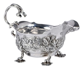 George II English Silver Cream Boat, Christian Hillan
