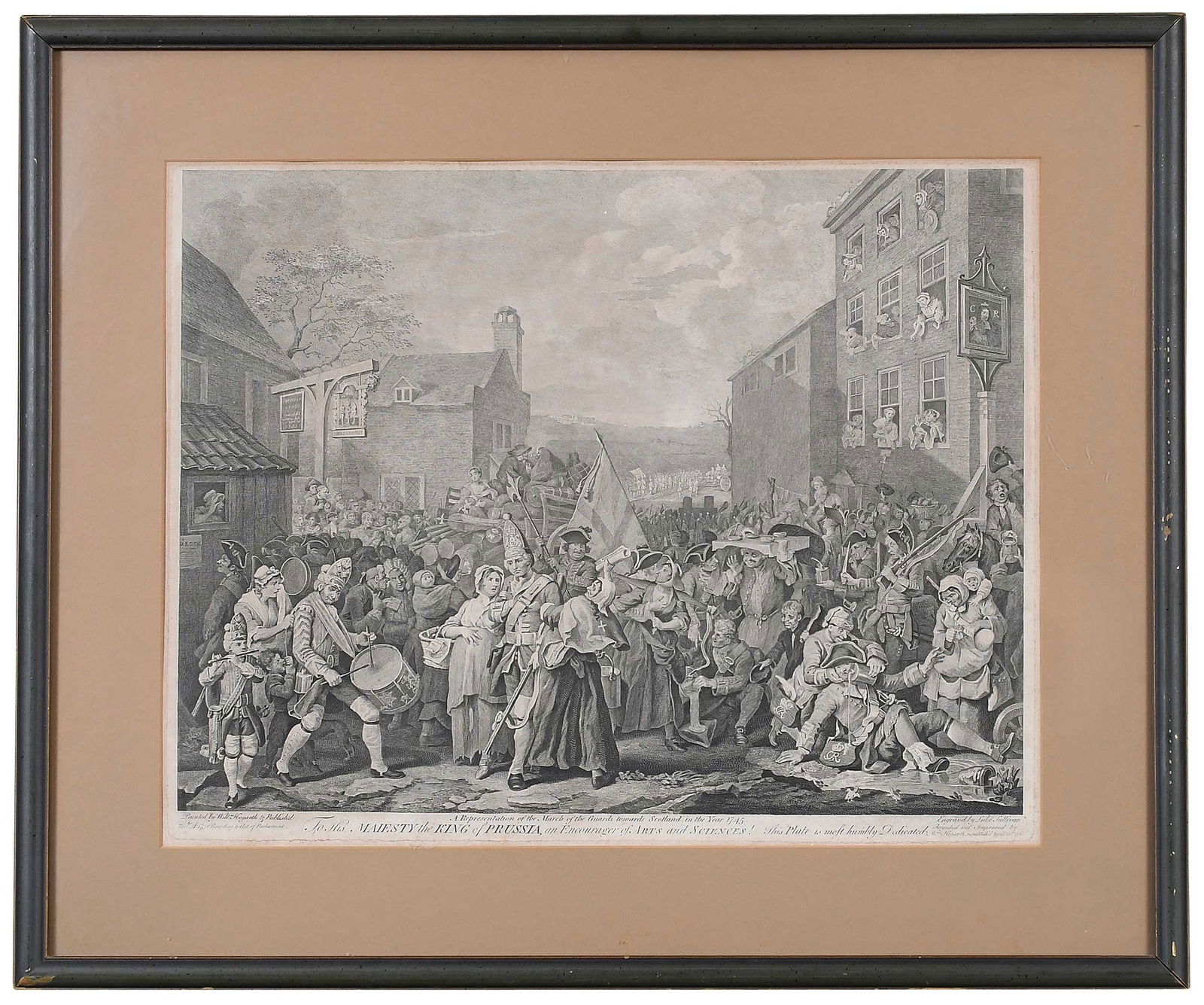 After William Hogarth: (British, 1697-1764) A Representation of the The March of the Guards towards Scotland, in the Year 1745, 1761, state VIII/VIII, Luke Sullivan, engraver, retouched by William Hogarth, etching and engra