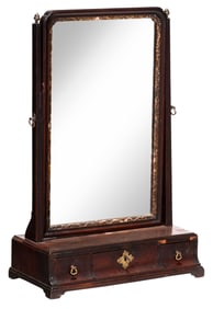 Early Georgian Mahogany and Parcel Gilt Dressing Mirror