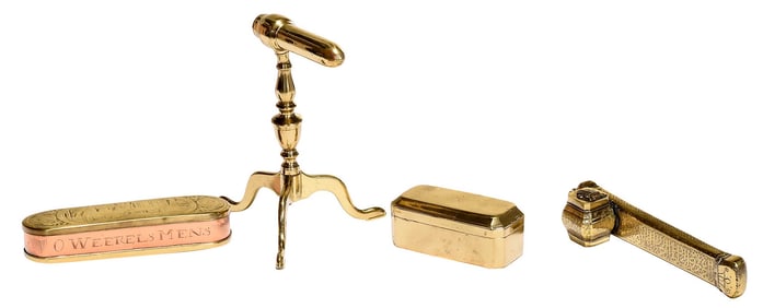 Four Assorted Brass Table Objects