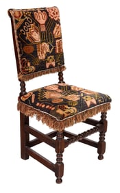 Extremely Rare Boston Cromwellian Upholstered High Back Chair