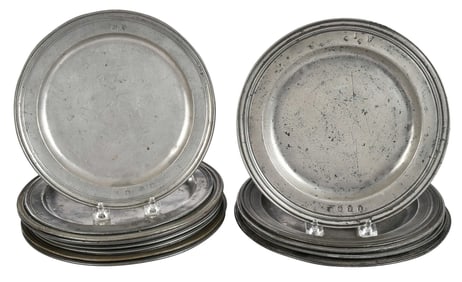 16 Early English Pewter Plates