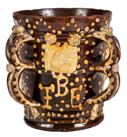 Rare Wrotham Four-Handled Tyg Dated 1649