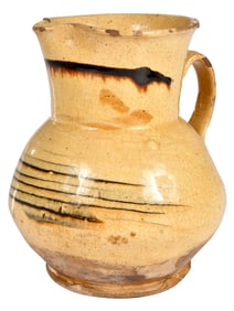 English Slipware Pitcher With Combed Decoration