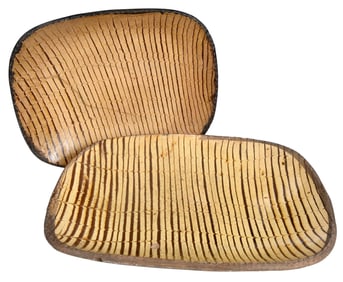 Two English Combed Slipware Rectangular Baking Dishes