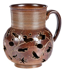 Nottingham Carved Double Walled Stoneware Mug