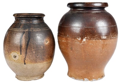 Two English Brown Stoneware Jars