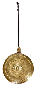 Very Fine Dutch Baroque Pierced Brass and Iron Bed Warmer