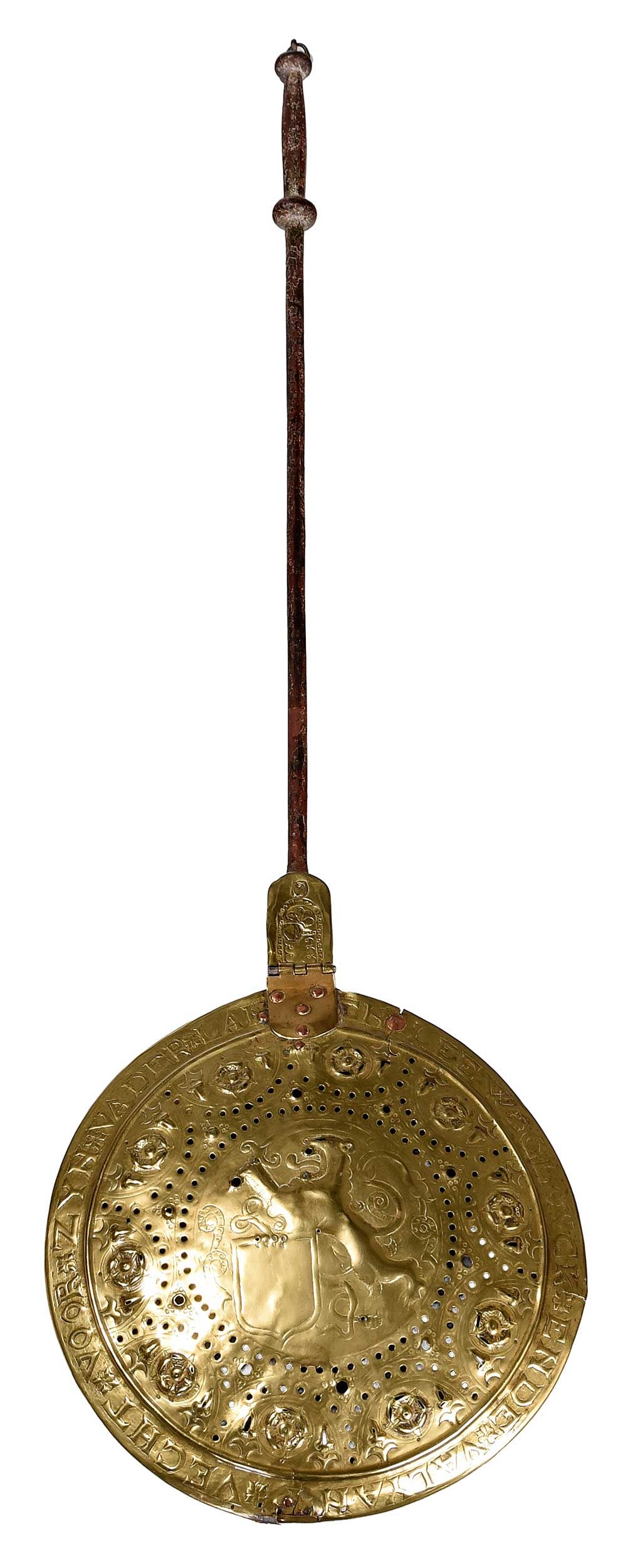 Very Fine Dutch Baroque Pierced Brass and Iron Bed Warmer (1 of 8)