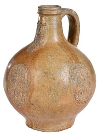 German Salt Glazed Bellarmine Jug Dated 1598