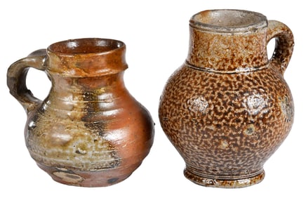 Two German Brown Glazed Stoneware Jugs