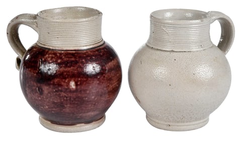 Two Small German Salt Glazed Stoneware Mugs