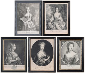 Five Mezzotints, Portraits of Ladies