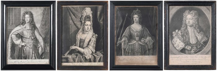 Four Mezzotints of Royalty