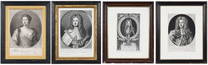 Four Mezzotints of Nobility and a Playwright