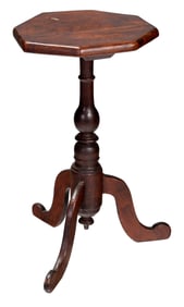 Rare New England William and Mary Octagonal Candle Stand