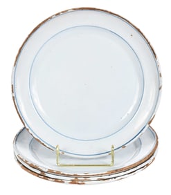 Four English Delft Plates
