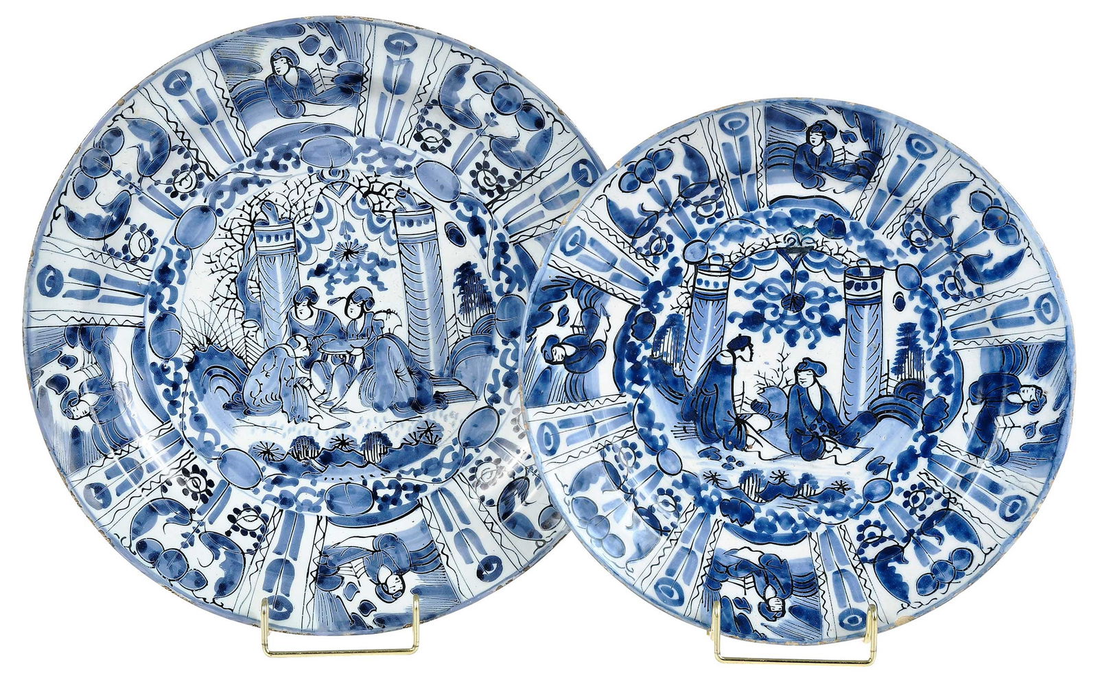 Two Dutch Delft Kraakware Style Plates (1 of 8)